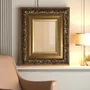 Moldura Estilo Renascentista com Perfil Interno Liso Chanfrado e Externo com Gravação Ornamental Efeito Metálico para Quadros e Fotos com Fundo Mdf e Acetato - 9,2x2,7