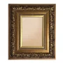 Moldura Estilo Renascentista com Perfil Interno Liso Chanfrado e Externo com Gravação Ornamental Efeito Metálico para Quadros e Fotos com Fundo Mdf e PVC Antirreflexo - 9,2x2,7