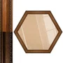 Moldura Hexagona de Madeira Clássica com Detalhes Gravadosl para Quadros e Fotos com Fundo Mdf e Frente em Vidro - 3,2x1,5