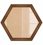 Moldura Hexagona de Madeira Clássica com Detalhes Gravadosl para Quadros e Fotos com Fundo Mdf e Frente em Vidro - 3,2x1,5