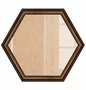 Moldura Hexagona de Madeira Clássica com Detalhes Gravadosl para Quadros e Fotos com Fundo Mdf e Frente em Vidro - 3,2x1,5