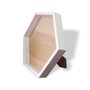 Moldura Hexagonal Caixa Alta com Vidro para Quadros Quilling e Scrapbook Mais Fundo em Mdf com Suporte - 1,5x4,5