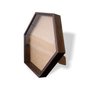 Moldura Hexagonal Caixa Alta com Vidro para Quadros Quilling e Scrapbook Mais Fundo em Mdf com Suporte - 1,5x4,5