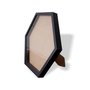 Moldura Hexagonal Caixa Alta com Vidro para Quadros Quilling e Scrapbook Mais Fundo em Mdf com Suporte - Revestida - 1,5x3