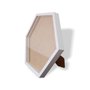 Moldura Hexagonal Caixa Alta com Vidro para Quadros Quilling e Scrapbook Mais Fundo em Mdf com Suporte - Revestida - 1,5x3