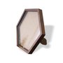 Moldura Hexagonal Caixa Alta com Vidro para Quadros Quilling e Scrapbook Mais Fundo em Mdf com Suporte - Revestida - 1,5x3