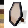 Moldura Hexagonal Caixa Alta com Vidro para Quadros Quilling e Scrapbook Mais Fundo em Mdf com Suporte - Revestida - 1,5x3