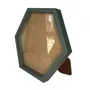 Moldura Hexagonal Caixa Alta com Vidro para Quadros Quilling e Scrapbook Mais Fundo em Mdf com Suporte - Revestida - 1,5x3