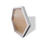 Moldura Hexagonal Caixa Alta com Vidro para Quadros Quilling e Scrapbook - Revestida - 1,5x3