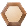Moldura Hexagonal Chanfrada com Acabamento Côncavo Estilo Madeira Rústica Com Fundo MDF E Frente Em PVC Antirreflexo - 5x2,1