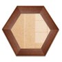 Moldura Hexagonal Chanfrada com Acabamento Côncavo Estilo Madeira Rústica Com Fundo MDF E Frente Em Vidro - 5x2,1