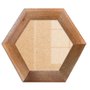 Moldura Hexagonal Chanfrada com Acabamento Côncavo Estilo Madeira Rústica Com Fundo MDF E Frente Em Vidro - 5x2,1