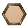 Moldura Hexagonal Chanfrada com Relevo de Bambu em Madeira Pinus para Quadros e Fotos com Fundo Mdf -  5,4x2,1