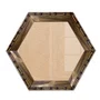 Moldura Hexagonal Chanfrada com Relevo de Bambu em Madeira Pinus para Quadros e Fotos com Fundo Mdf e Frente em Vidro -  5,4x2,1