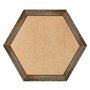 Moldura Hexagonal Com Gravação De Folhagens Com Fundo MDF - 4,5x2