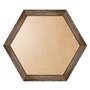 Moldura Hexagonal Com Gravação De Folhagens Com Fundo MDF E Frente Em PVC Antirreflexo- 4,5x2