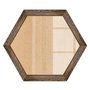 Moldura Hexagonal Com Gravação de Folhagens Com Fundo MDF E Frente Em Vidro - 4,5x2