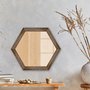 Moldura Hexagonal Com Gravação de Folhagens Com Fundo MDF E Frente Em Vidro - 4,5x2