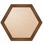 Moldura Hexagonal de Madeira Clássica com Detalhes Gravados para Quadros e Fotos com Fundo Mdf e Frente em PVC Antirreflo - 3,2x1,5