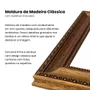 Moldura Hexagonal de Madeira Clássica com Detalhes Gravados para Quadros e Fotos com Fundo Mdf e Frente em PVC Antirreflo - 3,2x1,5
