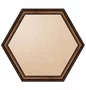 Moldura Hexagonal de Madeira Clássica com Detalhes Gravados para Quadros e Fotos com Fundo Mdf e Frente em PVC Antirreflo - 3,2x1,5