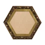 Moldura Hexagonal Efeito Escovado Fino e Gravação de Curvas Fluidas para Quadros e Fotos com Fundo Mdf - 7,1x2,8