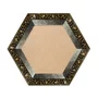 Moldura Hexagonal Efeito Escovado Fino e Gravação de Curvas Fluidas para Quadros e Fotos com Fundo Mdf - 7,1x2,8
