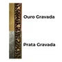 Moldura Hexagonal Efeito Escovado Fino e Gravação de Curvas Fluidas para Quadros e Fotos com Fundo Mdf - 7,1x2,8