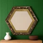 Moldura Hexagonal Efeito Escovado Fino e Gravação de Curvas Fluidas para Quadros e Fotos com Fundo Mdf e Frente em PVC Antirreflexo - 7,1x2,8