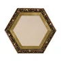 Moldura Hexagonal Efeito Escovado Fino e Gravação de Curvas Fluidas para Quadros e Fotos com Fundo Mdf e Frente em PVC Antirreflexo - 7,1x2,8
