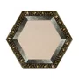 Moldura Hexagonal Efeito Escovado Fino e Gravação de Curvas Fluidas para Quadros e Fotos com Fundo Mdf e Frente em PVC Antirreflexo - 7,1x2,8