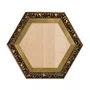 Moldura Hexagonal Efeito Escovado Fino e Gravação de Curvas Fluidas para Quadros e Fotos com Fundo Mdf e Frente em Vidro - 7,1x2,8