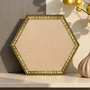 Moldura Hexagonal Efeito Metal Martelado para Quadros e Fotos com Fundo Mdf - 2x1,8