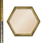 Moldura Hexagonal Efeito Metal Martelado para Quadros e Fotos com Fundo Mdf e Frente em PVC Antirreflexo - 2x1,8