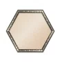 Moldura Hexagonal Efeito Metal Martelado para Quadros e Fotos com Fundo Mdf e Frente em PVC Antirreflexo - 2x1,8