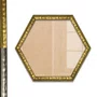 Moldura Hexagonal Efeito Metal Martelado para Quadros e Fotos com Fundo Mdf e Frente em Vidro - 2x1,8