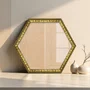 Moldura Hexagonal Efeito Metal Martelado para Quadros e Fotos com Fundo Mdf e Frente em Vidro - 2x1,8