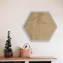 Moldura Hexagonal Minimalista Lisa para Quadros Revestida com Fundo MDF e Vidro - 1,5x1