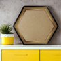 Moldura Hot Stamp Efeito Metalizado Hexagonal para Quadros com Fundo em MDF e PVC Antirreflexo - 4,1x1,8
