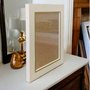 Moldura Laqueada Gesso com Filete Dourado para Quadros e Fotos com Fundo MDF e Vidro - 3x1,5