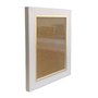 Moldura Laqueada Gesso com Filete Dourado para Quadros e Fotos com Fundo MDF e Vidro - 3x1,5
