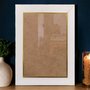 Moldura Laqueada Gesso com Filete Dourado para Quadros e Fotos com Fundo MDF e Vidro - 3x1,5