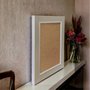 Moldura Laqueada Gesso com Filete Prata para Quadros e Fotos com Fundo MDF - 3x1,5