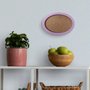 Moldura Oval Colorida em MDF Laqueado para Quadros Decorativos com Fundo MDF