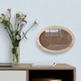 Moldura Oval em Madeira de Pinus Natural para Quadros Decorativos com Fundo MDF e Vidro