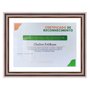 Moldura para Diplomas ou Certificados com Vidro Duplo Efeito Flutuante Micro Metalizada - 3,4x2,1