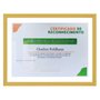 Moldura para Diplomas ou Certificados com Vidro Duplo Efeito Flutuante Revestida Lisa - 2x1