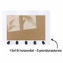 Moldura para Porta Chaves com Penduradores e Fundo MDF e Acetato