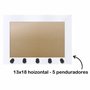 Moldura para Porta Chaves com Penduradores e Fundo MDF e PVC - 2x2