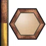 Moldura Pátina Escovada Com Bead & Reel Hexagonal para Quadros e Fotos com Fundo Mdf e Frente em PVC Antirreflexo - 6,8x1,6